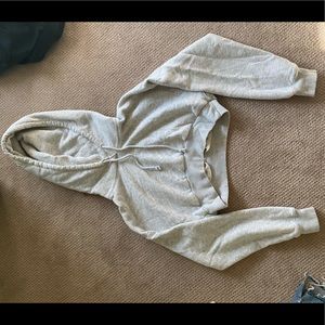Aritzia TNA super crop hoodie grey XXS